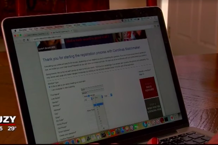 Carolina's Matchmaker website shown on WJZY