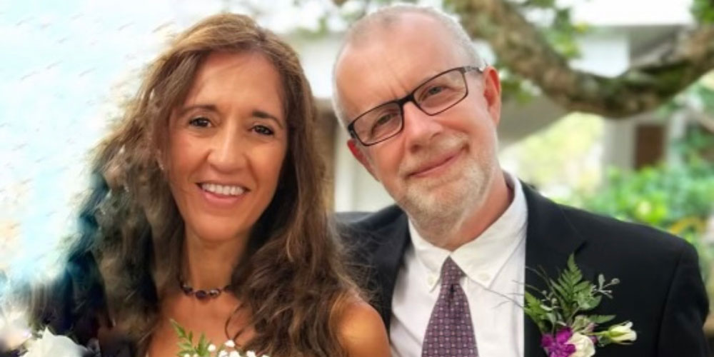 smiling man and woman